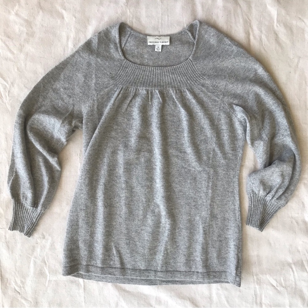 Precious Fibers | Gray Cashmere Sweater | Medium